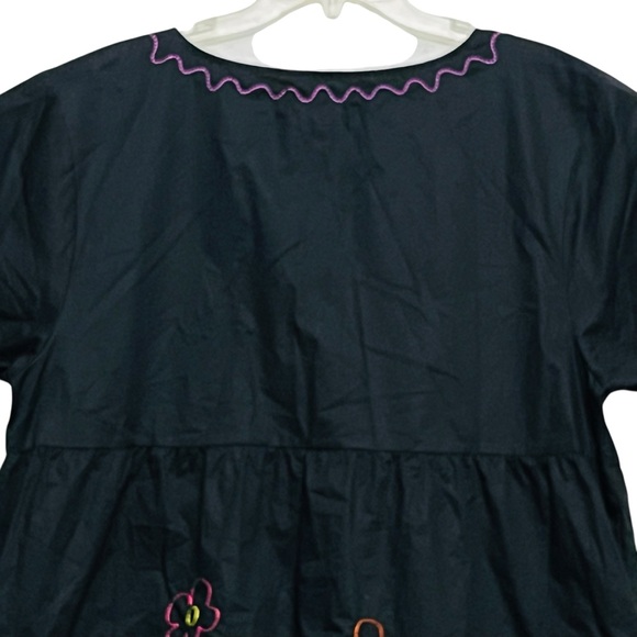 Teddy Fresh Bouquer Dress Black Babydoll Tiered Embroidery Color Floral XL NWOT - Picture 9 of 14